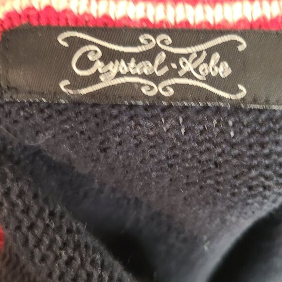 Crystal Kobe Knit Holiday Christmas Sweater Vest Stocking Design Embellished  Bl - Picture 6 of 6